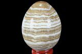 Polished, Banded Aragonite Egg - Morocco #98416-1